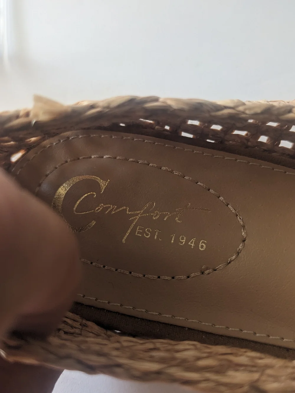 C. Est 1946 Braided Raffia Pointed Flats - Natural Tan 10